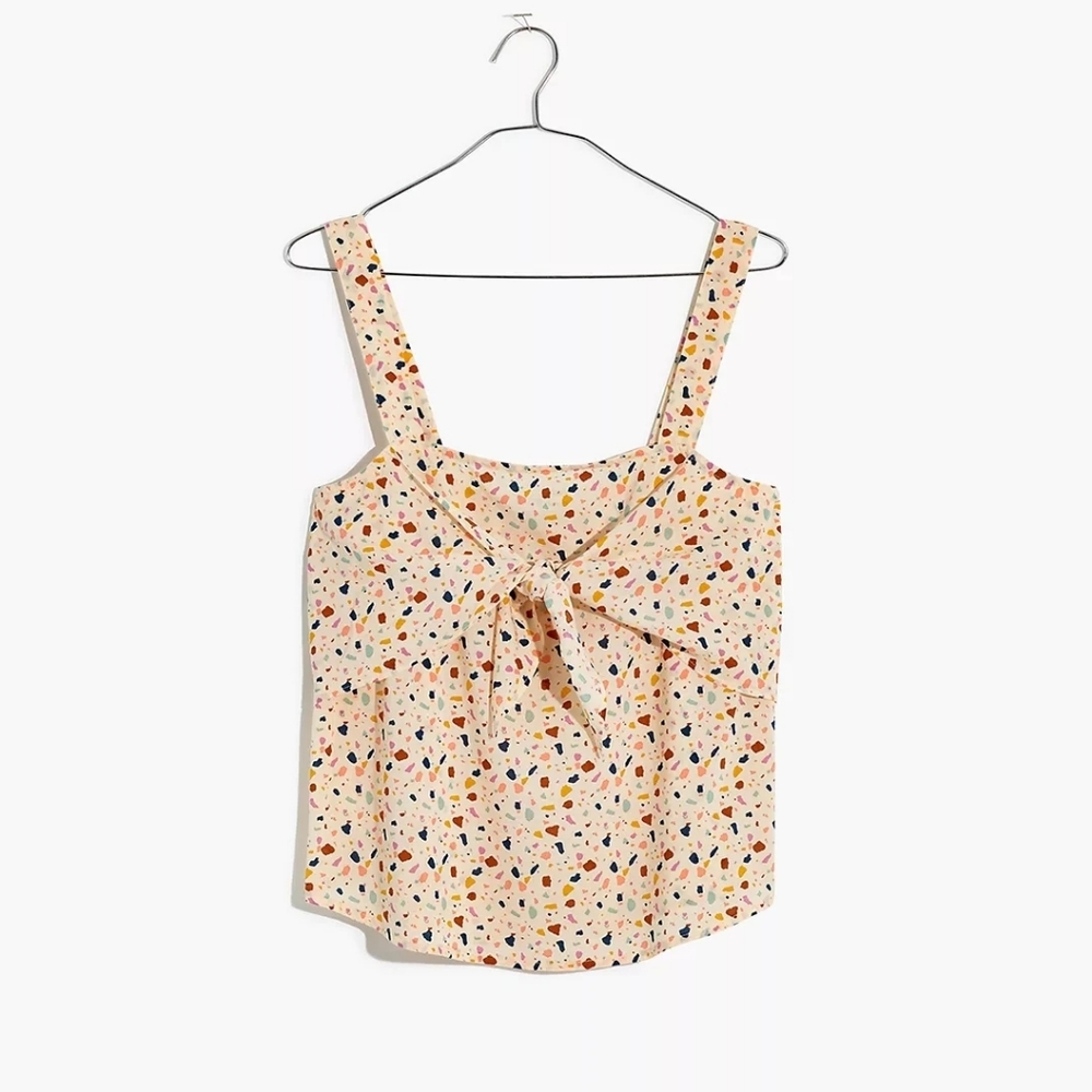 Madewell Tie-Front Cami Top in Terrazzo